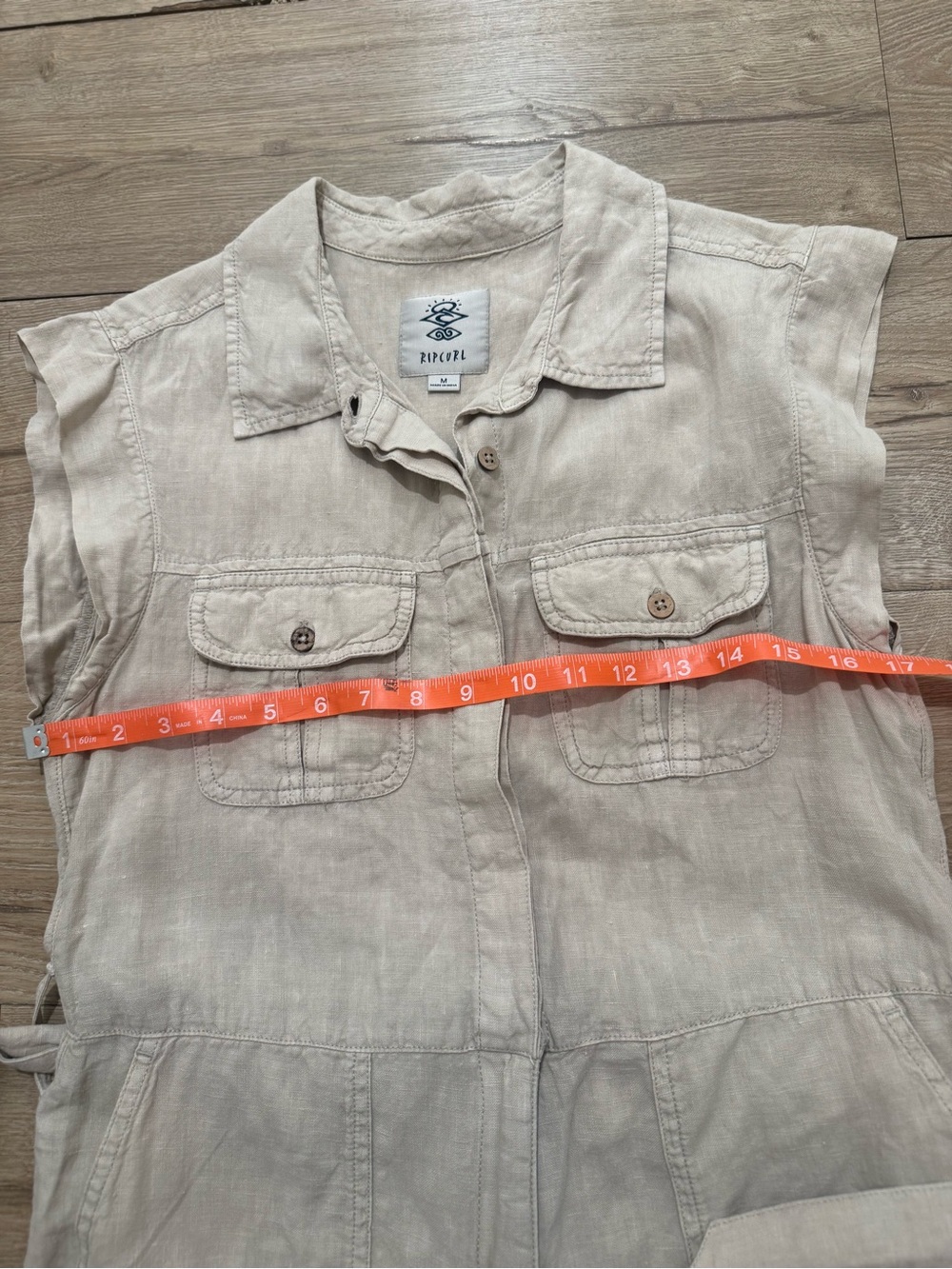 Rip curl women’s utility linen off duty neutral natural boiler suit - Picture 10 of 15